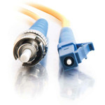 C2G-15m LC-ST 9/125 OS1 Simplex Singlemode Fiber Optic Cable (Plenum-Rated) - Yellow