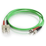 C2G-5m SC-ST 50/125 OM2 Duplex Multimode Fiber Optic Cable (Plenum-Rated) - Green