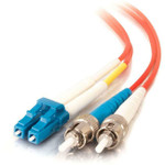 C2G-10m LC-ST 9/125 OS1 Duplex Singlemode PVC Fiber Optic Cable - Red