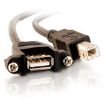 C2G 1.5ft Panel-Mount USB 2.0 A Female to B Male Cable
