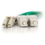 C2G-3m LC-SC 50/125 OM2 Duplex Multimode Fiber Optic Cable (Plenum-Rated) - Green