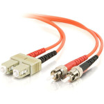 C2G 8m SC-ST 62.5/125 OM1 Duplex Multimode PVC Fiber Optic Cable (USA-Made) - Orange