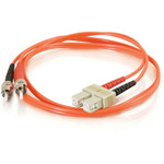 C2G 8m SC-ST 62.5/125 OM1 Duplex Multimode PVC Fiber Optic Cable (USA-Made) - Orange
