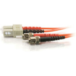 C2G 8m SC-ST 62.5/125 OM1 Duplex Multimode PVC Fiber Optic Cable (USA-Made) - Orange