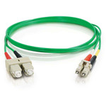 C2G-1m LC-SC 62.5/125 OM1 Duplex Multimode Fiber Optic Cable (Plenum-Rated) - Green