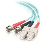 C2G-5m SC-ST 10Gb 50/125 OM3 Duplex Multimode Fiber Optic Cable (Plenum-Rated) - Aqua