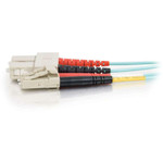 C2G-5m LC-SC 10Gb 50/125 OM3 Duplex Multimode Fiber Optic Cable (Plenum-Rated) - Aqua