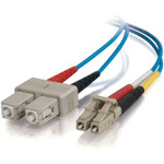 C2G-1m LC-SC 50/125 OM2 Duplex Multimode Fiber Optic Cable (Plenum-Rated) - Blue