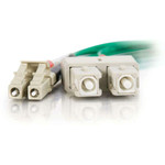 C2G-5m LC-SC 50/125 OM2 Duplex Multimode Fiber Optic Cable (Plenum-Rated) - Green