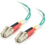 C2G-2m LC-LC 50/125 OM2 Duplex Multimode Fiber Optic Cable (Plenum-Rated) - Green