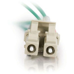 C2G-2m LC-LC 50/125 OM2 Duplex Multimode Fiber Optic Cable (Plenum-Rated) - Green