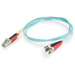 C2G 2m LC-ST 10Gb 50/125 OM3 Duplex Multimode PVC Fiber Optic Cable (USA-Made) - Aqua
