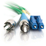 C2G-1m LC-ST 9/125 OS1 Duplex Singlemode Fiber Optic Cable (Plenum-Rated) - Green