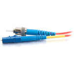 C2G-10m LC-ST 9/125 OS1 Simplex Singlemode PVC Fiber Optic Cable - Red