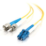 C2G-9m LC-ST 9/125 OS1 Duplex Singlemode PVC Fiber Optic Cable (LSZH) - Yellow