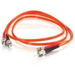 C2G 5m ST-ST 62.5/125 OM1 Duplex Multimode PVC Fiber Optic Cable (USA-Made) - Orange