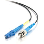 C2G-1m LC-ST 9/125 OS1 Simplex Singlemode Fiber Optic Cable (Plenum-Rated) - Black