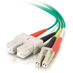 C2G-2m LC-SC 62.5/125 OM1 Duplex Multimode Fiber Optic Cable (Plenum-Rated) - Green