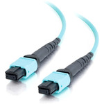 C2G 10m MPO to MPO Fiber Array Cable Method B OM4 Plenum Rated (OFNP) - Aqua