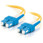 C2G 20m SC-SC 9/125 OS1 Duplex Singlemode PVC Fiber Optic Cable (USA-Made) - Yellow