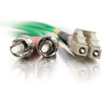 C2G-2m LC-ST 62.5/125 OM1 Duplex Multimode Fiber Optic Cable (Plenum-Rated) - Green