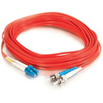 C2G-2m LC-ST 9/125 OS1 Duplex Singlemode Fiber Optic Cable (Plenum-Rated) - Red