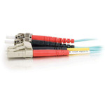 C2G-2m LC-ST 10Gb 50/125 OM3 Duplex Multimode Fiber Optic Cable (Plenum-Rated) - Aqua