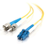 C2G 8m LC-ST 9/125 OS1 Duplex Singlemode PVC Fiber Optic Cable (USA-Made) - Yellow