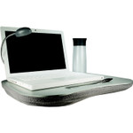 QVS Laptop Desk with Built-In Cushion/LED Light and Cup Holder