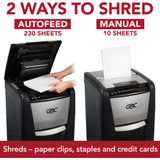 GBC AutoFeed+ Small Office Shredder, 230X, Super Cross-Cut, 230 Sheets