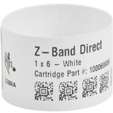 Zebra Wristband Polypropylene 1 x 11in Direct Thermal Zebra Z-Band Direct 1 in core