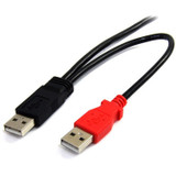 StarTech USB2HABMY1 1ft USB Y Cable for External Hard Drive