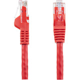 StarTech N6PATCH6INRD 6in CAT6 Ethernet Cable - Red Snagless Gigabit - 100W PoE UTP 650MHz Category 6 Patch Cord UL Certified Wiring/TIA