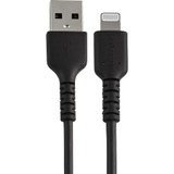 StarTech RUSBLTMM30CMB 12inch/30cm Durable Black USB-A to Lightning Cable, Rugged Heavy Duty Charging/Sync Cable for Apple iPhone/iPad MFi Certified