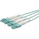 StarTech MPO8LCPL2M 2m (6ft) MTP(F)/PC to 4x LC/PC Duplex Breakout OM3 Multimode Fiber Optic Cable, OFNP, 40G, 8F Type-A