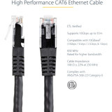 StarTech C6PATCH25BK 25ft CAT6 Ethernet Cable - Black Molded Gigabit - 100W PoE UTP 650MHz - Category 6 Patch Cord UL Certified Wiring/TIA