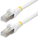 StarTech NLWH-9F-CAT6A-PATCH 9ft CAT6a Ethernet Cable, White Low Smoke Zero Halogen (LSZH) 10 GbE 100W PoE S/FTP Snagless RJ-45 Network Patch Cord