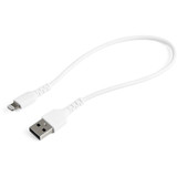 StarTech RUSBLTMM30CMW 12inch/30cm Durable White USB-A to Lightning Cable, Rugged Heavy Duty Charging/Sync Cable for Apple iPhone/iPad MFi Certified