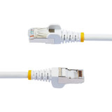 StarTech NLWH-2F-CAT6A-PATCH 2ft CAT6a Ethernet Cable, White Low Smoke Zero Halogen (LSZH) 10 GbE 100W PoE S/FTP Snagless RJ-45 Network Patch Cord