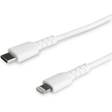 StarTech RUSBCLTMM2MW 6 foot/2m Durable White USB-C to Lightning Cable, Rugged Heavy Duty Charging/Sync Cable for Apple iPhone/iPad MFi Certified