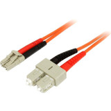 StarTech 50FIBLCSC5 5m Fiber Optic Cable - Multimode Duplex 50/125 - LSZH - LC/SC - OM2 - LC to SC Fiber Patch Cable