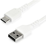 StarTech RUSB2AC2MW 2m USB A to USB C Charging Cable - Durable Fast Charge & Sync USB 2.0 to USB Type C Data Cord - Aramid Fiber M/M 3A White