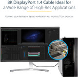 StarTech DP14VMM3M 10ft (3m) VESA Certified DisplayPort 1.4 Cable, 8K 60Hz HDR10, UHD 4K 120Hz Video, DP to DP Monitor Cord, DP 1.4 Cable, M/M