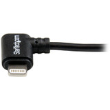 StarTech USBLT2MBR 2m (6ft) Angled Black Apple 8-pin Lightning Connector to USB Cable for iPhone / iPod / iPad