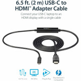 StarTech CDP2HDMM2MB USB C to HDMI Cable - 6 ft / 2m - USB-C to HDMI 4K 60Hz - USB Type C to HDMI - Computer Monitor Cable