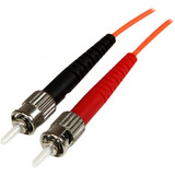 StarTech 50FIBPLCST1 1m Fiber Optic Cable - Multimode Duplex 50/125 - OFNP Plenum - LC/ST - OM2 - LC to ST Fiber Patch Cable