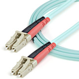 StarTech A50FBLCLC1 1m Fiber Optic Cable - 10 Gb Aqua - Multimode Duplex 50/125 - LSZH - LC/LC - OM3 - LC to LC Fiber Patch Cable