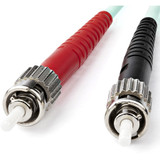 StarTech A50FBSTST1 1m (3ft) ST/UPC to ST/UPC OM3 Multimode Fiber Optic Cable, Full Duplex Zipcord Fiber, 100Gbps, LOMMF, LSZH Fiber Patch Cord