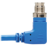 Tripp Lite NM12-604-01M-BL M12 X-Cat6 1G UTP CMR-LP Ethernet Cable (Right-Angle M12 M/RJ45 M) IP68 PoE Blue 1 m (3.3 ft.)