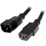 StarTech.com 6ft (1.8m) Heavy Duty Extension Cord, IEC C14 to IEC C13 Black Extension Cord, 15A 125V, 14AWG, Heavy Gauge Power Cable